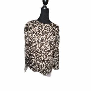 Cathy Daniels Leopard Print Long-Sleeve Top - Beige & Black